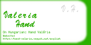 valeria hand business card